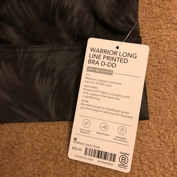 (NWT) Athleta Warrior Longline Printed Bra - Picture 4 of 6